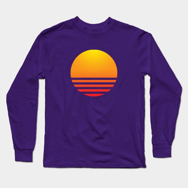 Synthwave Sun Long Sleeve T-Shirt by GloopTrekker